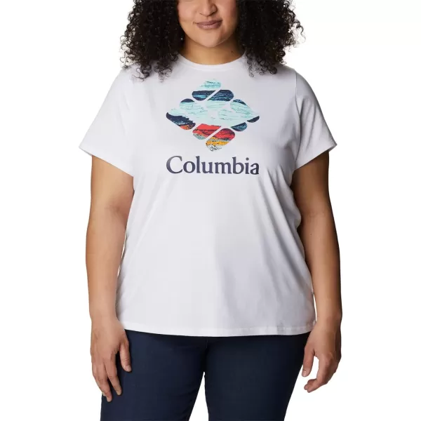 Columbia Womens Sun Trek Ss Graphic TeeWhiteCsc Stacked