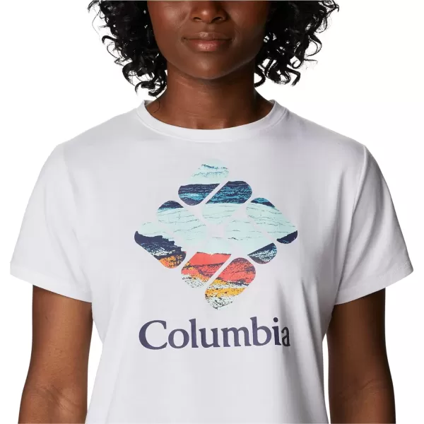 Columbia Womens Sun Trek Ss Graphic TeeWhiteCsc Stacked