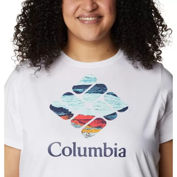 Columbia Womens Sun Trek Ss Graphic TeeWhiteCsc Stacked