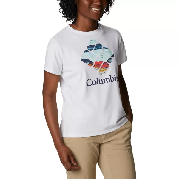 Columbia Womens Sun Trek Ss Graphic TeeWhiteCsc Stacked