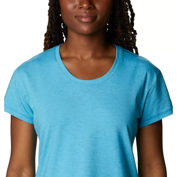 Columbia Womens Sun Trek Ss TeeBlue Chill Heather