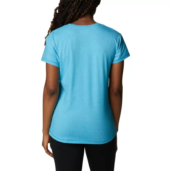 Columbia Womens Sun Trek Ss TeeBlue Chill Heather