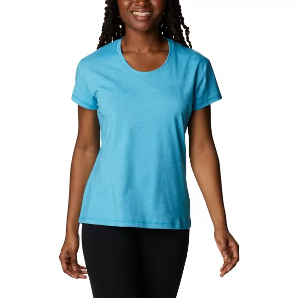 Columbia Womens Sun Trek Ss TeeBlue Chill Heather