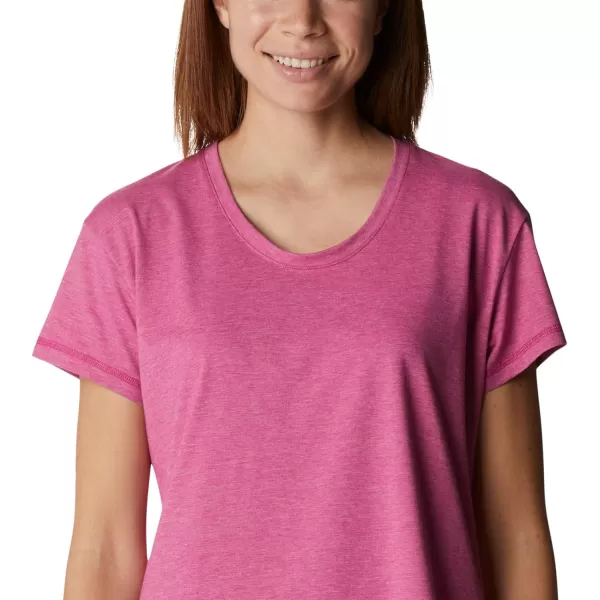 Columbia Womens Sun Trek Ss TeeWild Fuchsia Heather