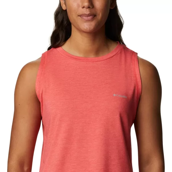 Columbia Womens Sun Trek TankRed Hibiscus Heather