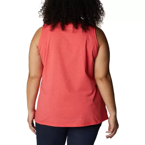 Columbia Womens Sun Trek TankRed Hibiscus Heather