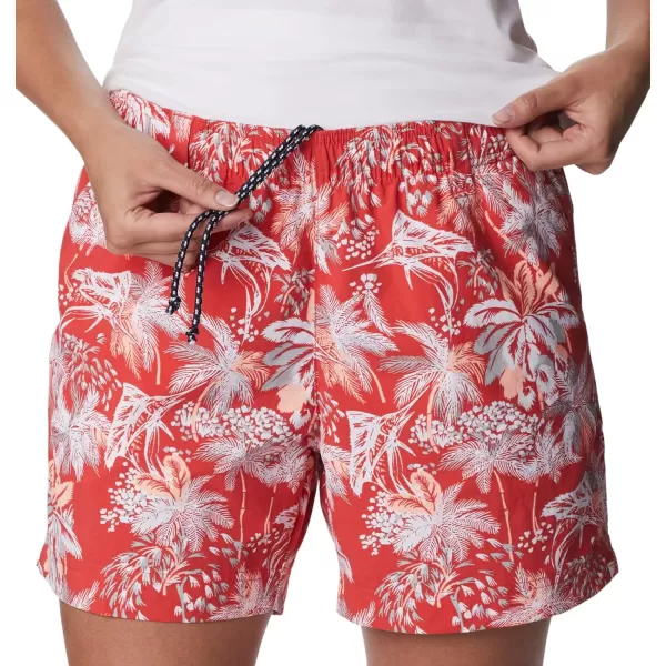 Columbia Womens Super Backcast Water ShortRed Hibiscus Festive Fishin