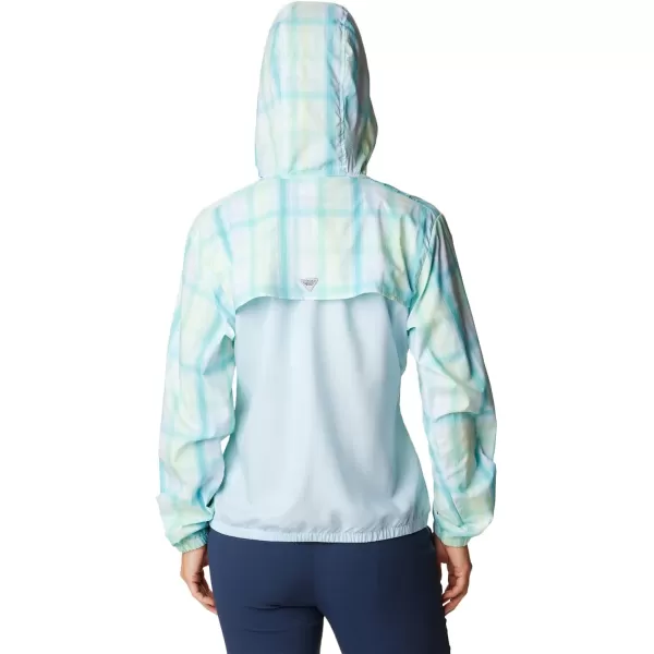 Columbia Womens Super Tamiami HoodieSpring BlueKey West Sea Blur Check