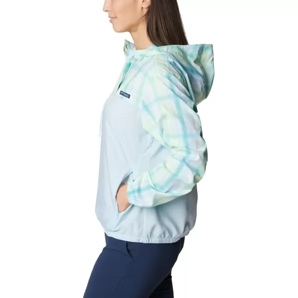 Columbia Womens Super Tamiami HoodieSpring BlueKey West Sea Blur Check