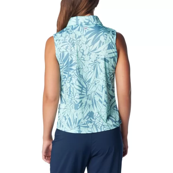 Columbia Womens Super Tidal Tee Sleeveless PoloCanyon Blue Tropictones