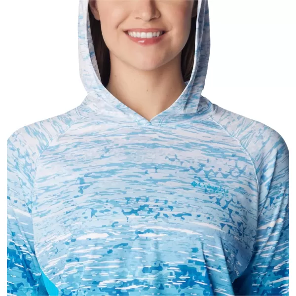 Columbia Womens Super Tidal Tee Vent HoodieOcean Blue Digiscale Fade