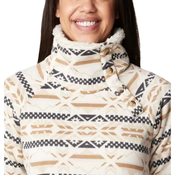 Columbia Womens Sweater Weather Sherpa Hybrid PulloverChalk Checkered Peaks