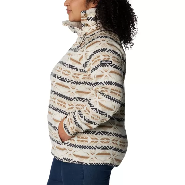 Columbia Womens Sweater Weather Sherpa Hybrid PulloverChalk Checkered Peaks