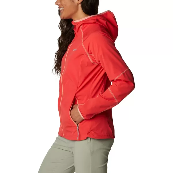 Columbia Womens Sweet As Softshell HoodieRed Hibiscus