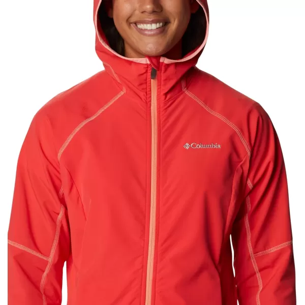 Columbia Womens Sweet As Softshell HoodieRed Hibiscus