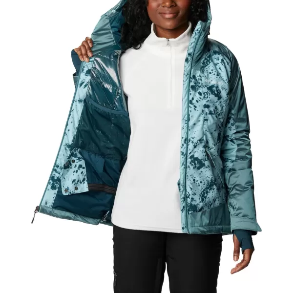 Columbia Womens Sweet Shredder II Insulated JacketAqua Haze Flurries Aqua Haze Sheen