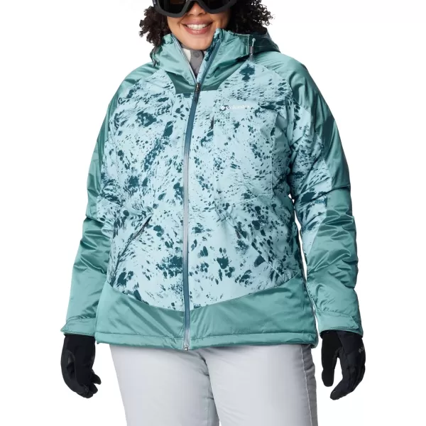 Columbia Womens Sweet Shredder II Insulated JacketAqua Haze Flurries Aqua Haze Sheen