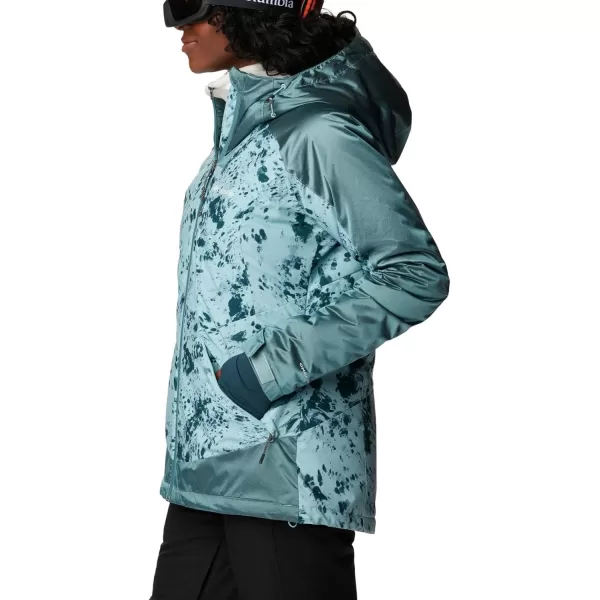 Columbia Womens Sweet Shredder II Insulated JacketAqua Haze Flurries Aqua Haze Sheen