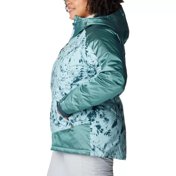 Columbia Womens Sweet Shredder II Insulated JacketAqua Haze Flurries Aqua Haze Sheen