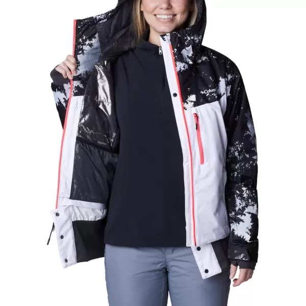 Columbia Womens Sweet Shredder Insulated JacketWhiteSharkWhite Lookup Print