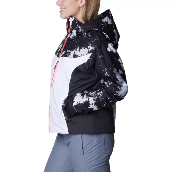 Columbia Womens Sweet Shredder Insulated JacketWhiteSharkWhite Lookup Print