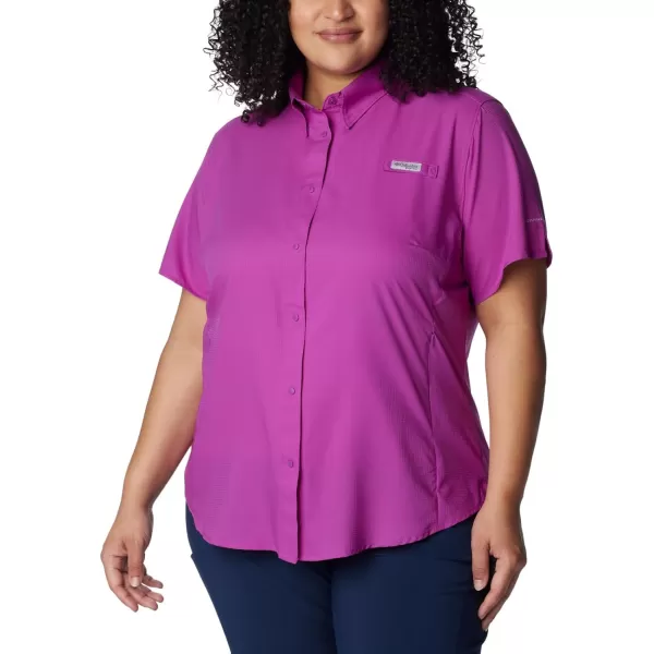 Columbia Womens Tamiami II Plus Size Short Sleeve ShirtBerry Jam