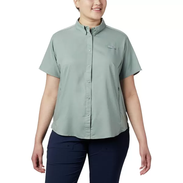 Columbia Womens Tamiami II Plus Size Short Sleeve ShirtLight Lichen