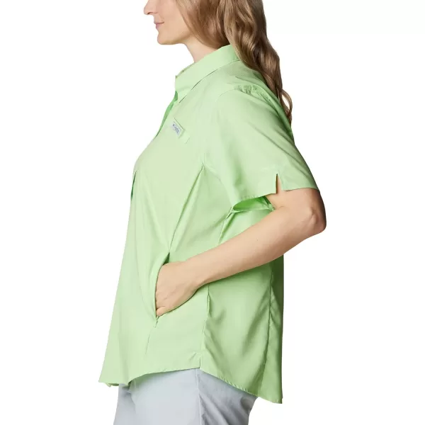 Columbia Womens Tamiami II Plus Size Short Sleeve ShirtLime Glow