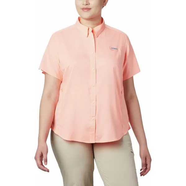 Columbia Womens Tamiami II Plus Size Short Sleeve ShirtTiki Pink