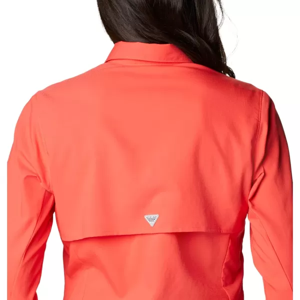 Columbia Womens Tamiami Ii Long Sleeve ShirtRed Hibiscus