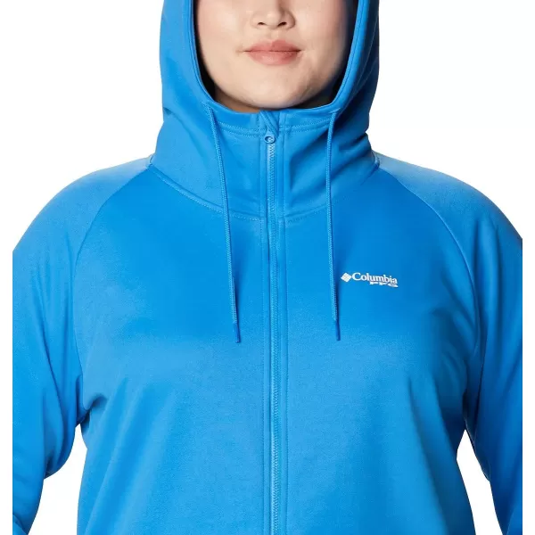 Columbia Womens Tidal Fleece Fz HoodieAzure BlueWhite Logo