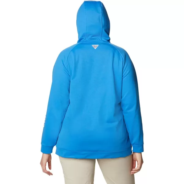 Columbia Womens Tidal Fleece Fz HoodieAzure BlueWhite Logo