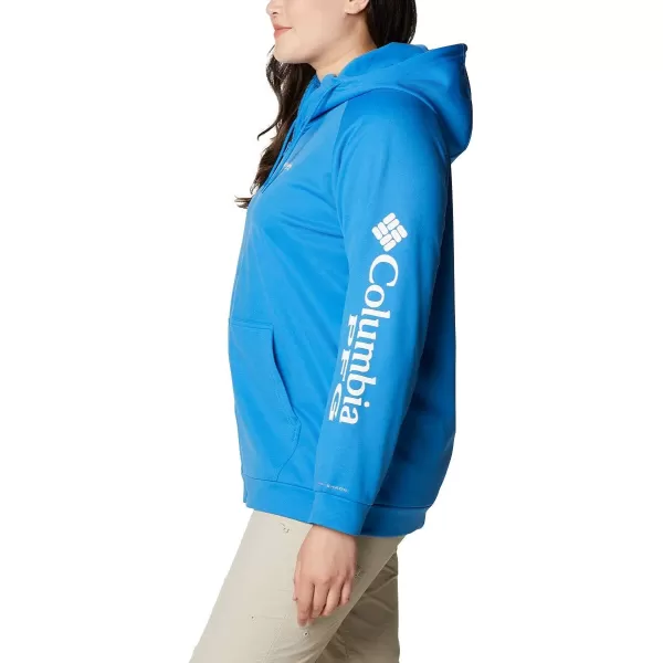 Columbia Womens Tidal Fleece Fz HoodieAzure BlueWhite Logo