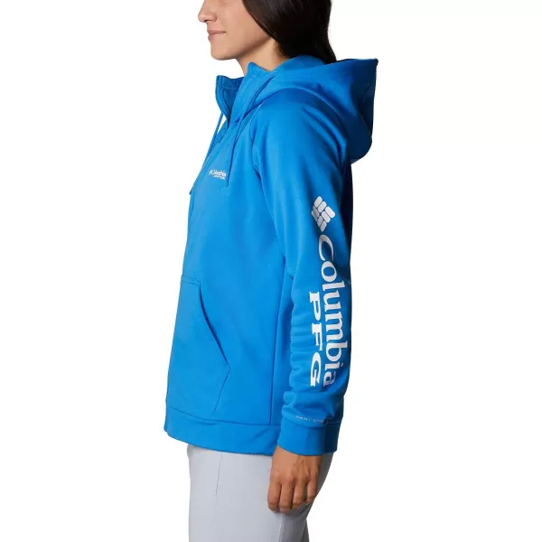 Columbia Womens Tidal Fleece Fz HoodieAzure BlueWhite Logo