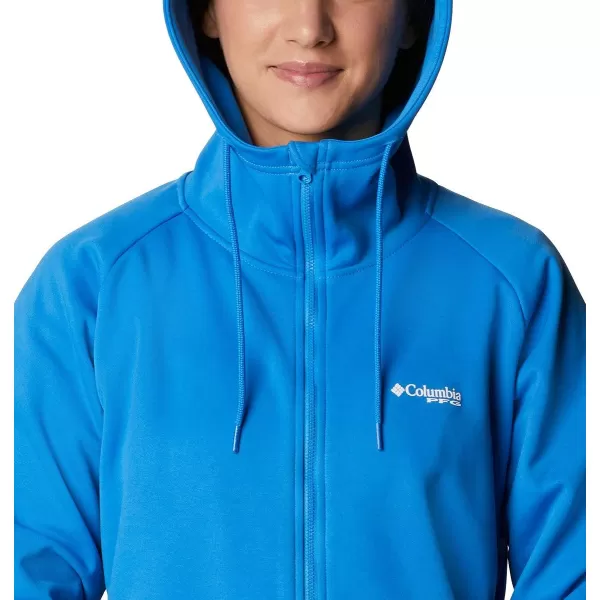 Columbia Womens Tidal Fleece Fz HoodieAzure BlueWhite Logo