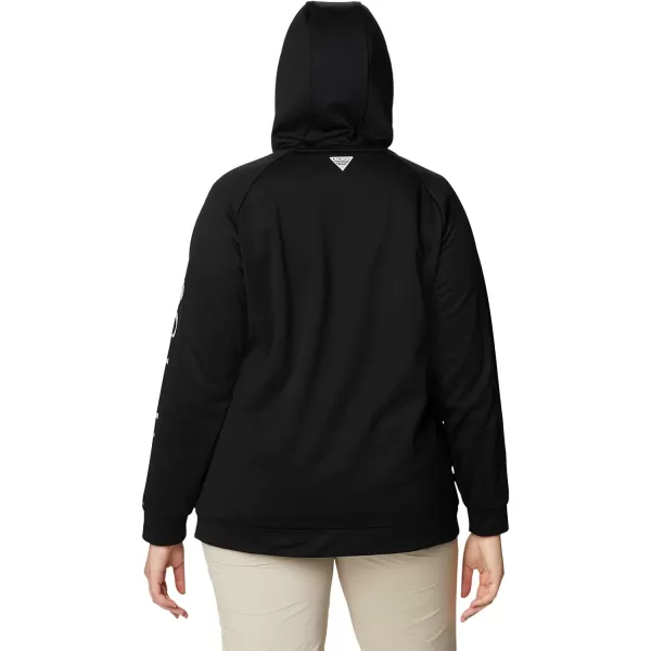 Columbia Womens Tidal Fleece Fz HoodieBlackCirrus Grey Logo