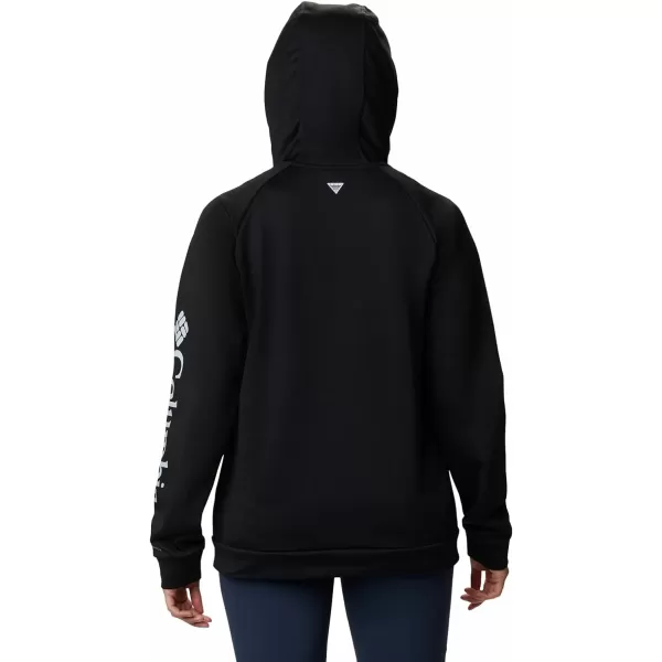 Columbia Womens Tidal Fleece Fz HoodieBlackCirrus Grey Logo