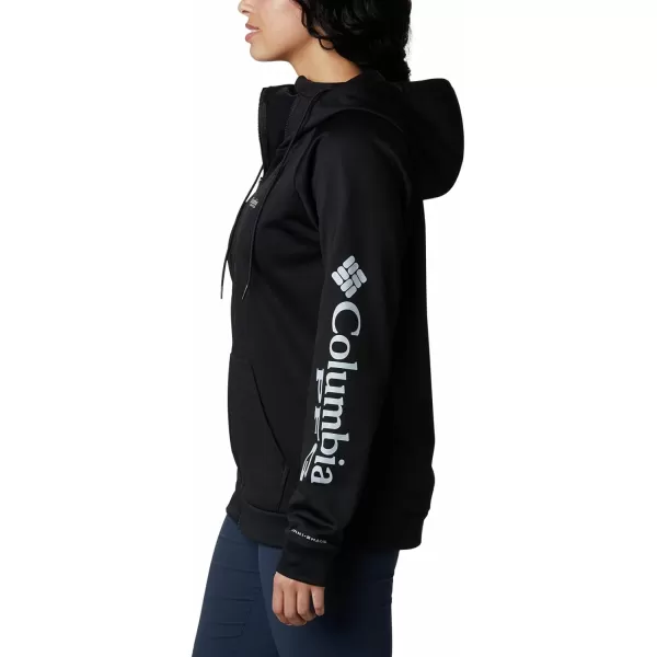 Columbia Womens Tidal Fleece Fz HoodieBlackCirrus Grey Logo