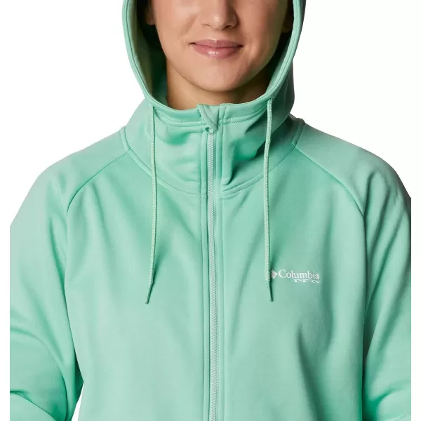 Columbia Womens Tidal Fleece Fz HoodieKelpStormy Blue Logo