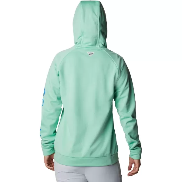 Columbia Womens Tidal Fleece Fz HoodieKelpStormy Blue Logo