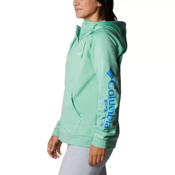 Columbia Womens Tidal Fleece Fz HoodieKelpStormy Blue Logo