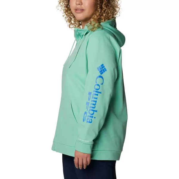 Columbia Womens Tidal Fleece Fz HoodieKelpStormy Blue Logo