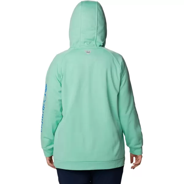 Columbia Womens Tidal Fleece Fz HoodieKelpStormy Blue Logo