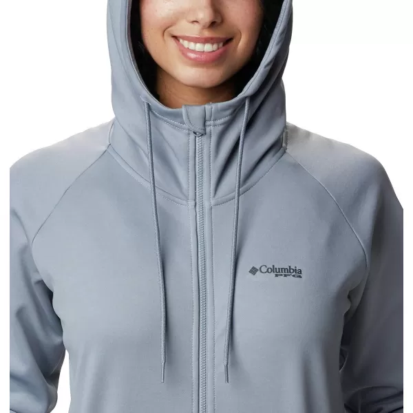 Columbia Womens Tidal Fleece Fz HoodieTradewinds GreyLight Juice Logo