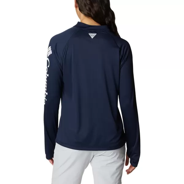 Columbia Womens Tidal Tee 14 ZipCollegiate NavyWhite Logo