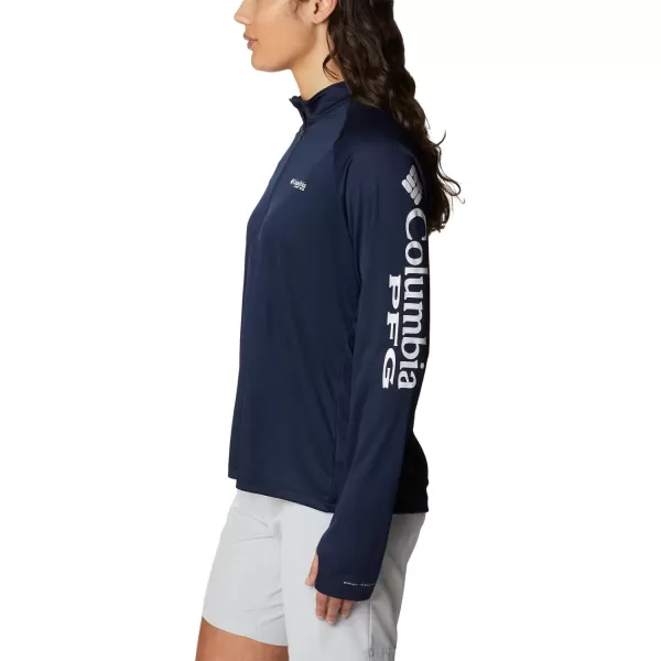 Columbia Womens Tidal Tee 14 ZipCollegiate NavyWhite Logo