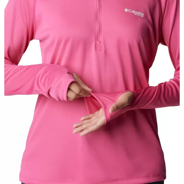 Columbia Womens Tidal Tee 14 ZipUltra PinkWhite Logo