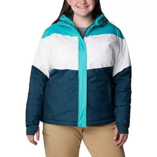 Columbia Womens Tipton Peak Ii Insulated JacketBright Aqua White Night Wave