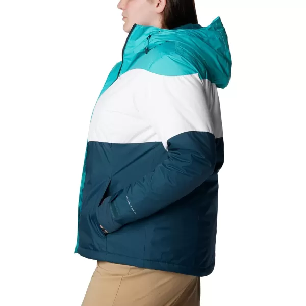 Columbia Womens Tipton Peak Ii Insulated JacketBright Aqua White Night Wave