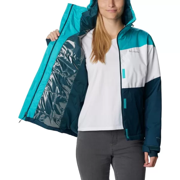 Columbia Womens Tipton Peak Ii Insulated JacketBright Aqua White Night Wave